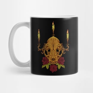 Roses and candles - Gothic cat skull Mug